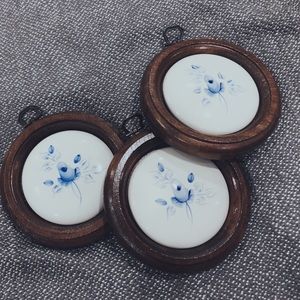 Vintage Hand Painted Porcelin Wall Decor